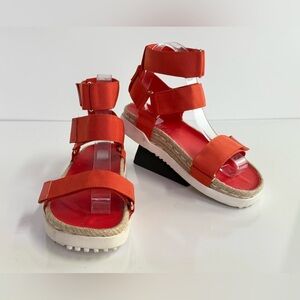 SILENT D for ANTHROPOLOGIE Orange Strappy gladiator sandals size 7